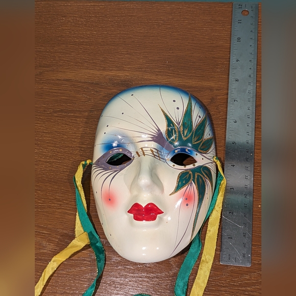 Porcelain Mardi Gras Mask - Picture 3 of 3